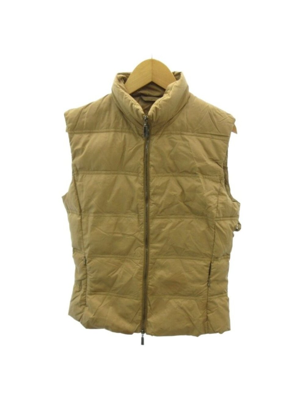 Moncler Brown Tag Down Vest Zip Up Nylon Short Length Camel 1
